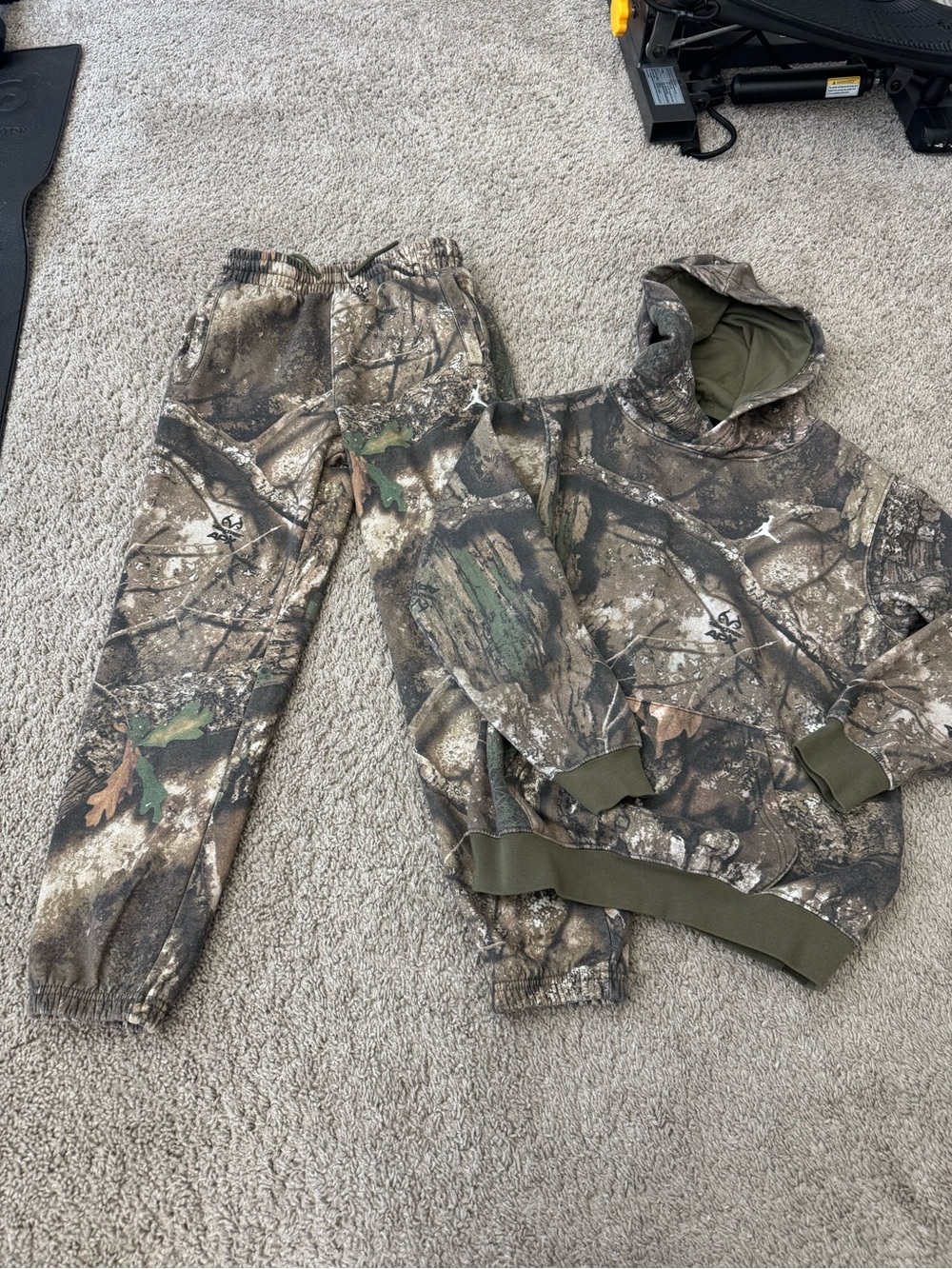 Jordan Olive Green and Camouflage Hoodie
